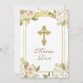 Mexican Gold Fiesta Girl Baptism Christening Invit Kaart (Achterkant)