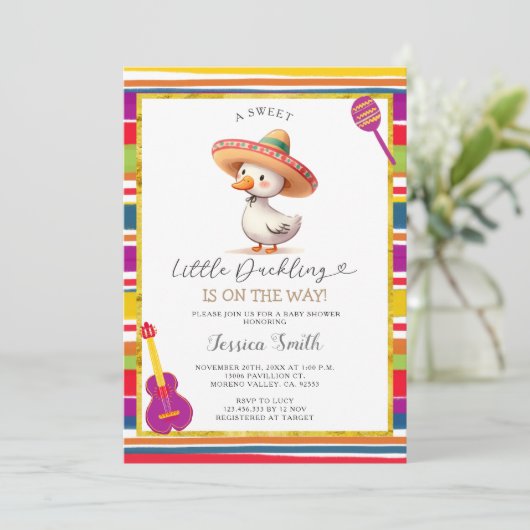 Mexican Goose Fiesta Baby shower Kaart (Staand voorkant)