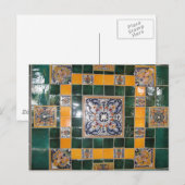 Mexican Green Talavera Style Tile-werk Briefkaart (Voorkant / Achterkant)