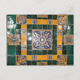 Mexican Green Talavera Style Tile-werk Briefkaart