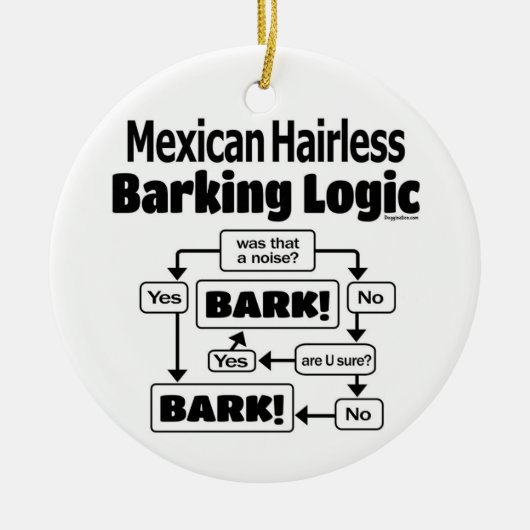 Mexican Hairless Barking Logic Keramisch Ornament (Voorkant)