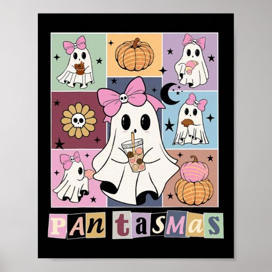 Mexican Halloween Ghost Spooky Conchas Schattige Poster (Voorkant)