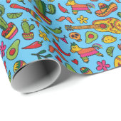 Mexican Hand Drawn Cinco de Mayo Thmet Piñata Cadeaupapier (Rol Hoek)