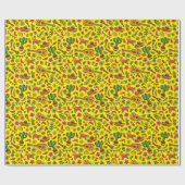 Mexican Hand Drawn Cinco de Mayo Thmet Piñata Cadeaupapier (Vlak)