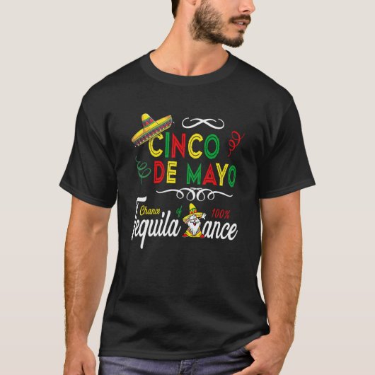 Mexican Holiday Sombrero Tequila Dance Dabbing Mex T-shirt (Voorkant)