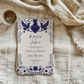 Mexican Indigo Violet Otomi Tenangos Boda Wedding Kaart