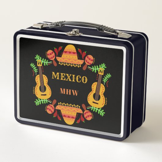Mexican Items aangepaste monogram lunchboxen (Voorkant)