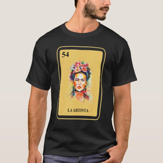 Mexican La Artista Bingo Kaart Traditioneel Vrouw  T-shirt (Voorkant)