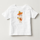Mexican Llama, Cute Llama, Sombrero, Guitar Kinder Shirts (Voorkant)