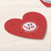 Mexican LOVE Heart Flag Valentijn gepersonaliseerd Kartonnen Onderzetters (Gekanteld)