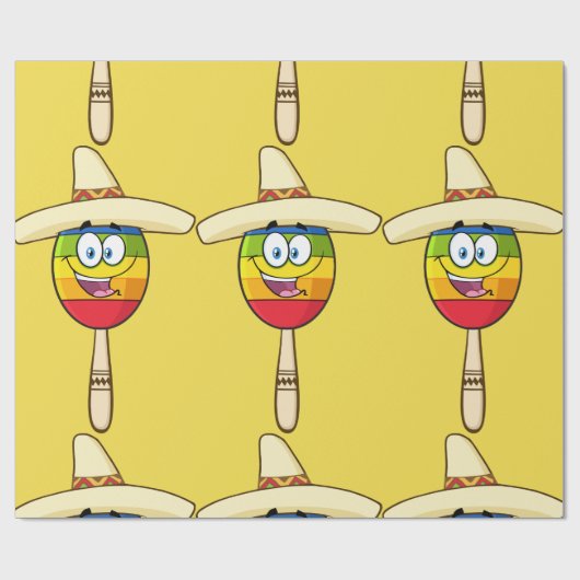Mexican Maraca Wrapping Paper Cadeaupapier (Vlak)