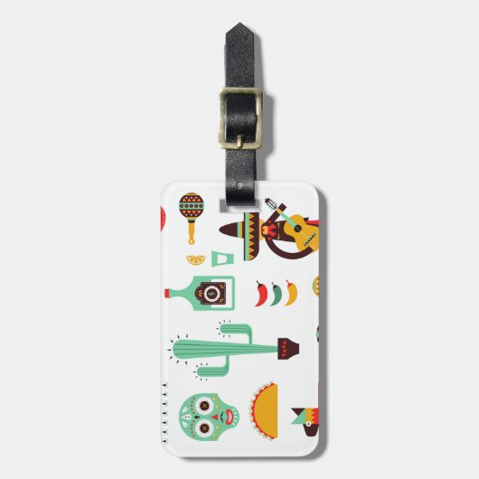 mexican mariachi bagagelabel (Voorkant verticaal)