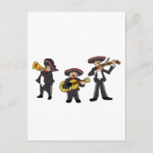 Mexican Mariachi Band Fiesta Music Cartoon Art Briefkaart (Voorkant)