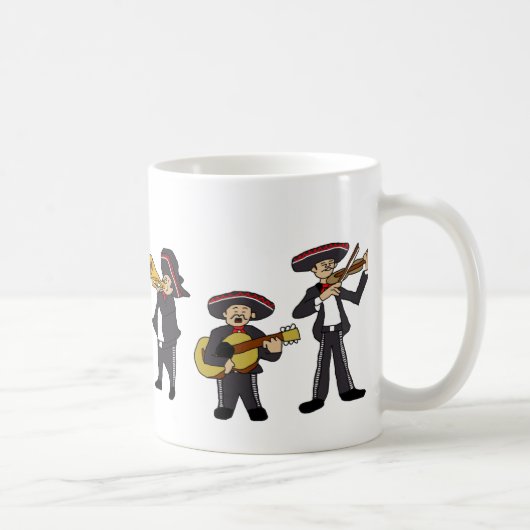 Mexican Mariachi Band Fiesta Music Cartoon Art Koffiemok (Rechts)