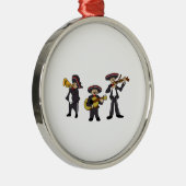 Mexican Mariachi Band Fiesta Music Cartoon Art Metalen Ornament (Rechts)