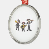 Mexican Mariachi Band Fiesta Music Cartoon Art Metalen Ornament (Links)