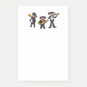 Mexican Mariachi Band Fiesta Music Cartoon Art Post-it® Notes