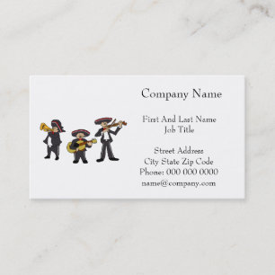 Mexican Mariachi Band Fiesta Music Cartoon Art Visitekaartje