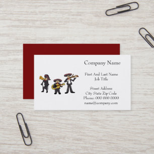 Mexican Mariachi Band Fiesta Music Cartoon Art Visitekaartje