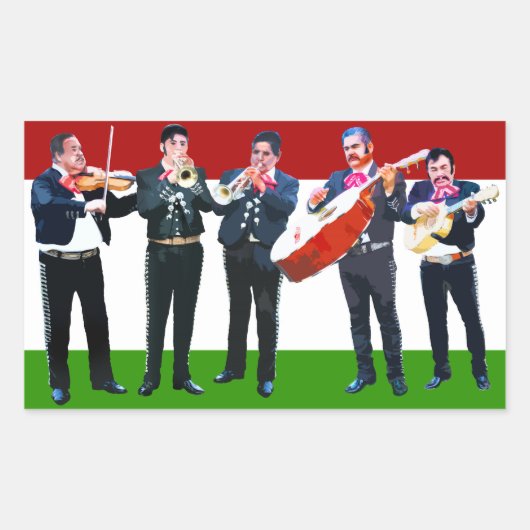 Mexican Mariachi Band Rechthoekige Sticker (Voorkant)