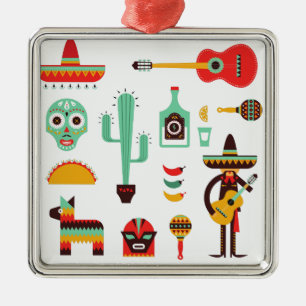 mexican mariachi metalen ornament