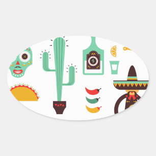 mexican mariachi ovale sticker