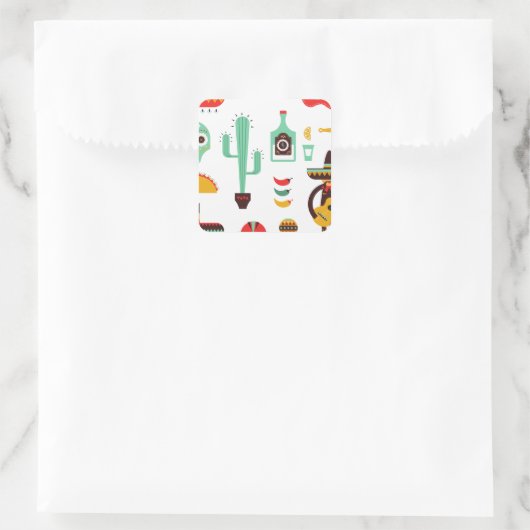 mexican mariachi vierkante sticker (Tas)