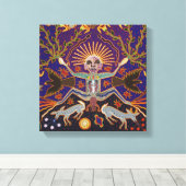 Mexican Mayan Aztec Goddess Ethnic Tribal Art Boho Canvas Afdruk (Insitu (Houten vloer))