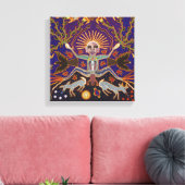 Mexican Mayan Aztec Goddess Ethnic Tribal Art Boho Canvas Afdruk (Insitu (Woonkamer))