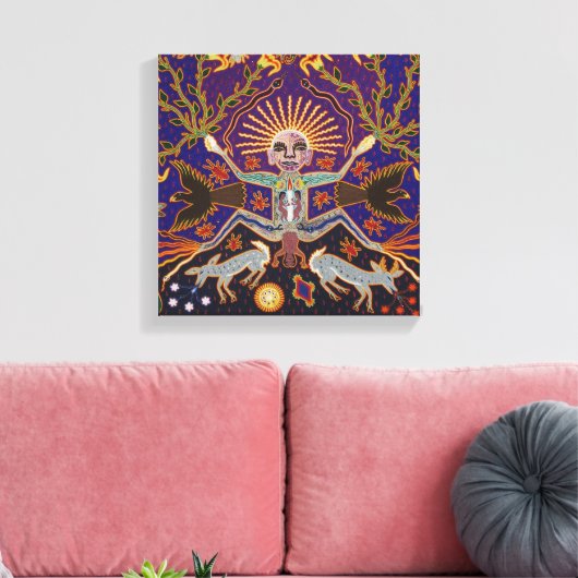 Mexican Mayan Aztec Goddess Ethnic Tribal Art Boho Canvas Afdruk (Insitu (Woonkamer))