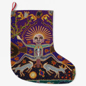 Mexican Mayan Aztec Goddess Ethnic Tribal Art Boho Grote Kerstsok (Voorkant)
