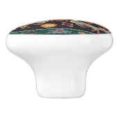 Mexican Mayan Aztec Goddess Ethnic Tribal Art Boho Keramische Knop (Zijkant)