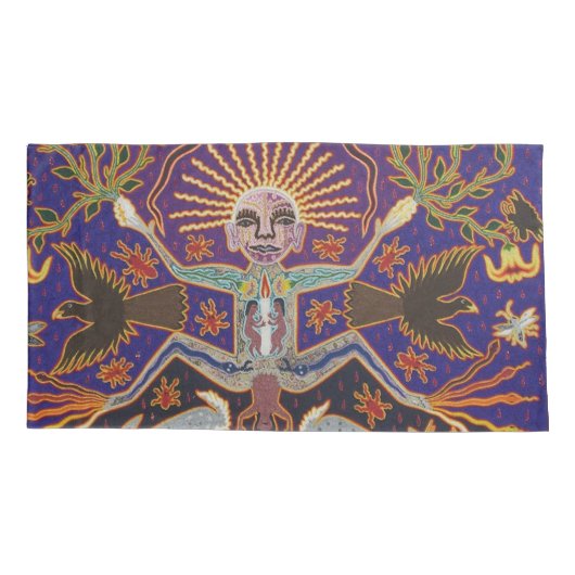 Mexican Mayan Aztec Goddess Ethnic Tribal Art Boho Kussensloop (Achterkant)