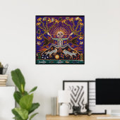 Mexican Mayan Aztec Goddess Ethnic Tribal Art Boho Poster (Thuiskantoor)