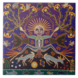 Mexican Mayan Aztec Goddess Ethnic Tribal Art Boho Tegeltje
