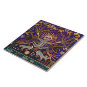 Mexican Mayan Aztec Goddess Ethnic Tribal Art Boho Tegeltje (Zijkant)