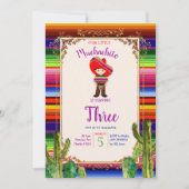 Mexican Muchachito Cactus Birthday Uitnodiging (Voorkant)