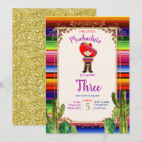 Mexican Muchachito Cactus Birthday Uitnodiging
