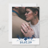 Mexican Otomi Save the Date Card - Navy (Voorkant)