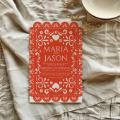 Mexican Papel Picado Oranje witte volkskunst bruil Kaart