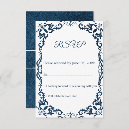 Mexican Papel Picado Wedding RSVP Card (Voorkant / Achterkant)