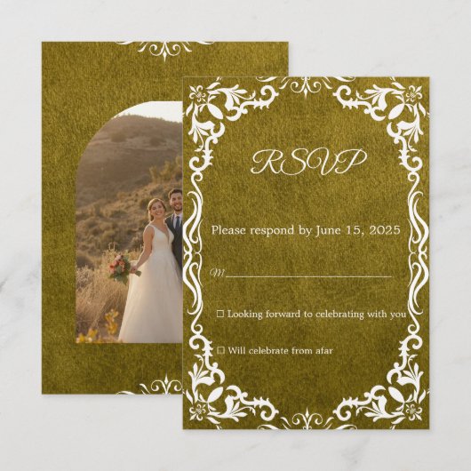 Mexican Papel Picado Wedding RSVP Card (Voorkant / Achterkant)