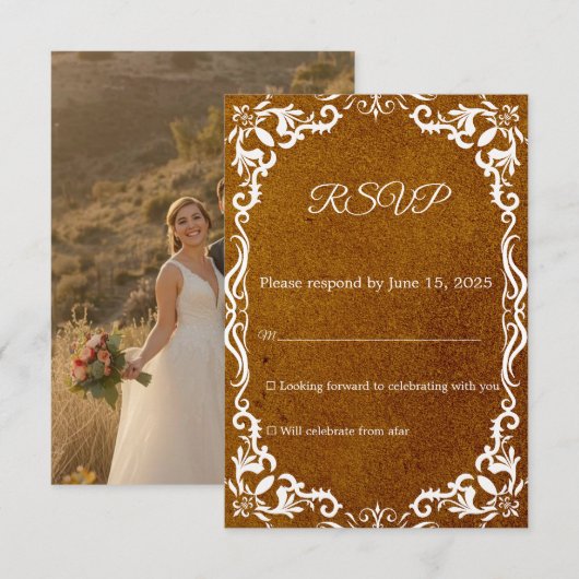 Mexican Papel Picado Wedding RSVP Card (Voorkant / Achterkant)