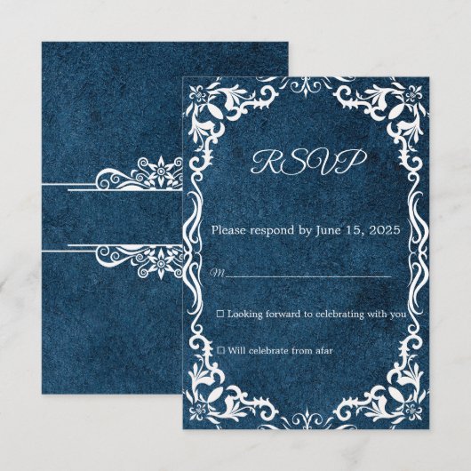 Mexican Papel Picado Wedding RSVP Card (Voorkant / Achterkant)