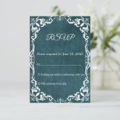 Mexican Papel Picado Wedding RSVP Card Kaartje (Staand voorkant)