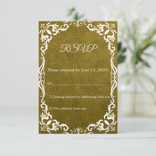 Mexican Papel Picado Wedding RSVP Card Kaartje (Staand voorkant)