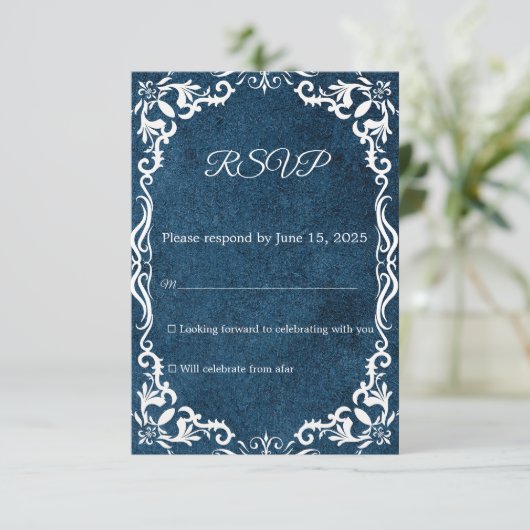 Mexican Papel Picado Wedding RSVP Card Kaartje (Staand voorkant)