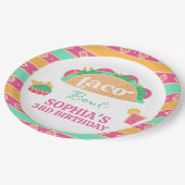 Mexican Pink Fiesta Taco Bout Verjaardagspapier Bo Papieren Bordje (Gekanteld)
