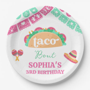 Mexican Pink Taco Bout Fiesta Verjaardagspapier Bo Papieren Bordje