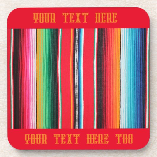 Mexican Poncho Serape Onderzetter – aangepaste tek (Voorkant)